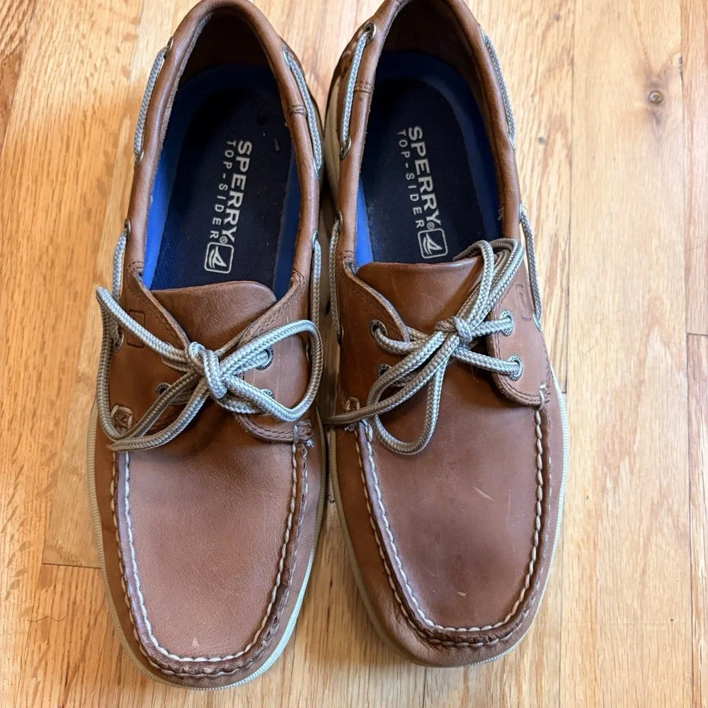Sperry Top Sider 2-Eye Boat Deck Casual Shoes Men's 8.5 Tan Preppy Classic